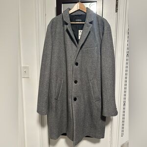 NWT Men’s Express herringbone waterproof overcoat XL